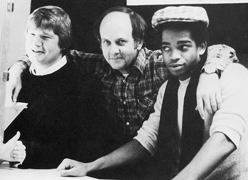 Stuart Scott appears in the 1982 Black & Gold yearbook with Key Club adviser Roby Walls (center) and Scott Peddycord.