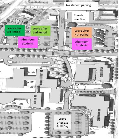 Map of Career Center Parking Lot