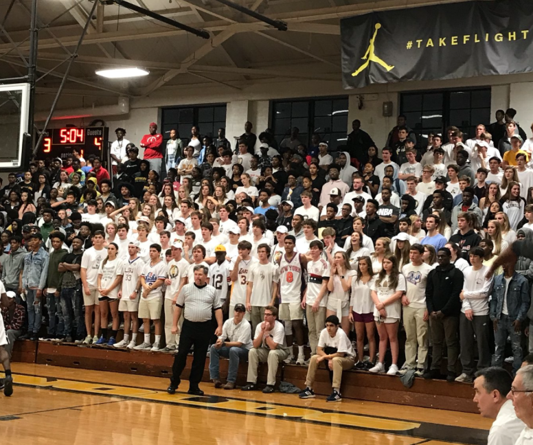 The Rowdy Student Section at the first 2017 meeting of RJR and Tabor.