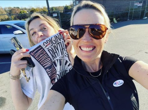 Photo Provided by Laura Neelon 
- First-time voter, Lucy Neelon celebrates with her mom Laura after casting her ballot on election day. 
