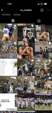 The last 15 posts from the Rowdies Instagram
feature male athletes as
the cover photo.