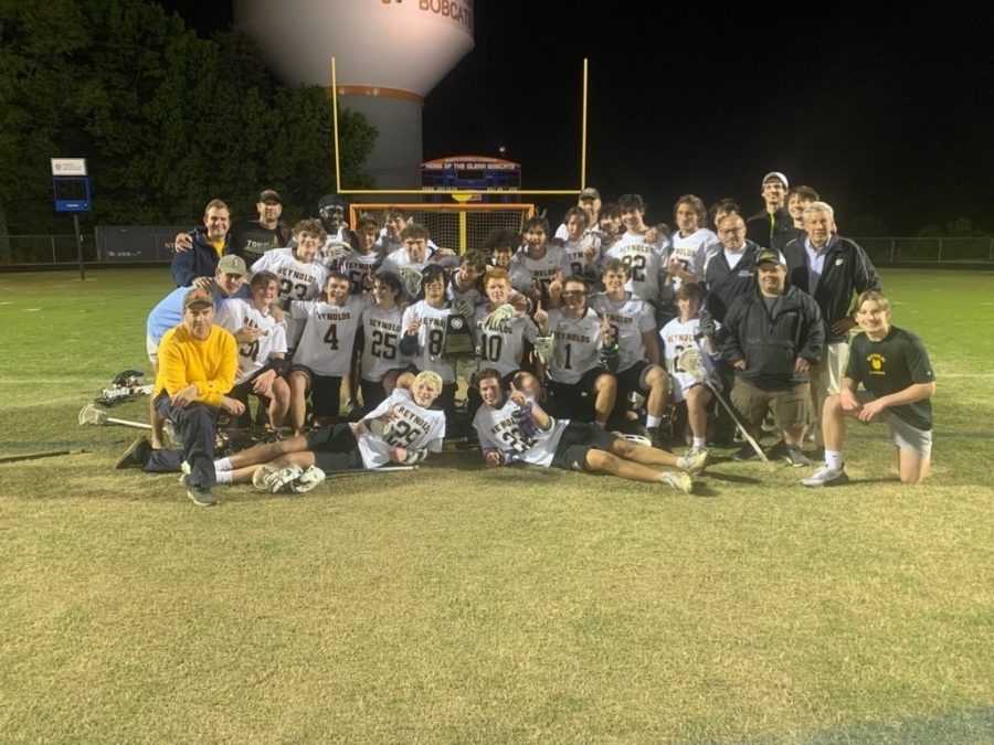 RJR Varsity Boys Lacrosse defeats Reagan High School 7-6 to capture the conference title and remain undefeated in conference for the 2022 season.