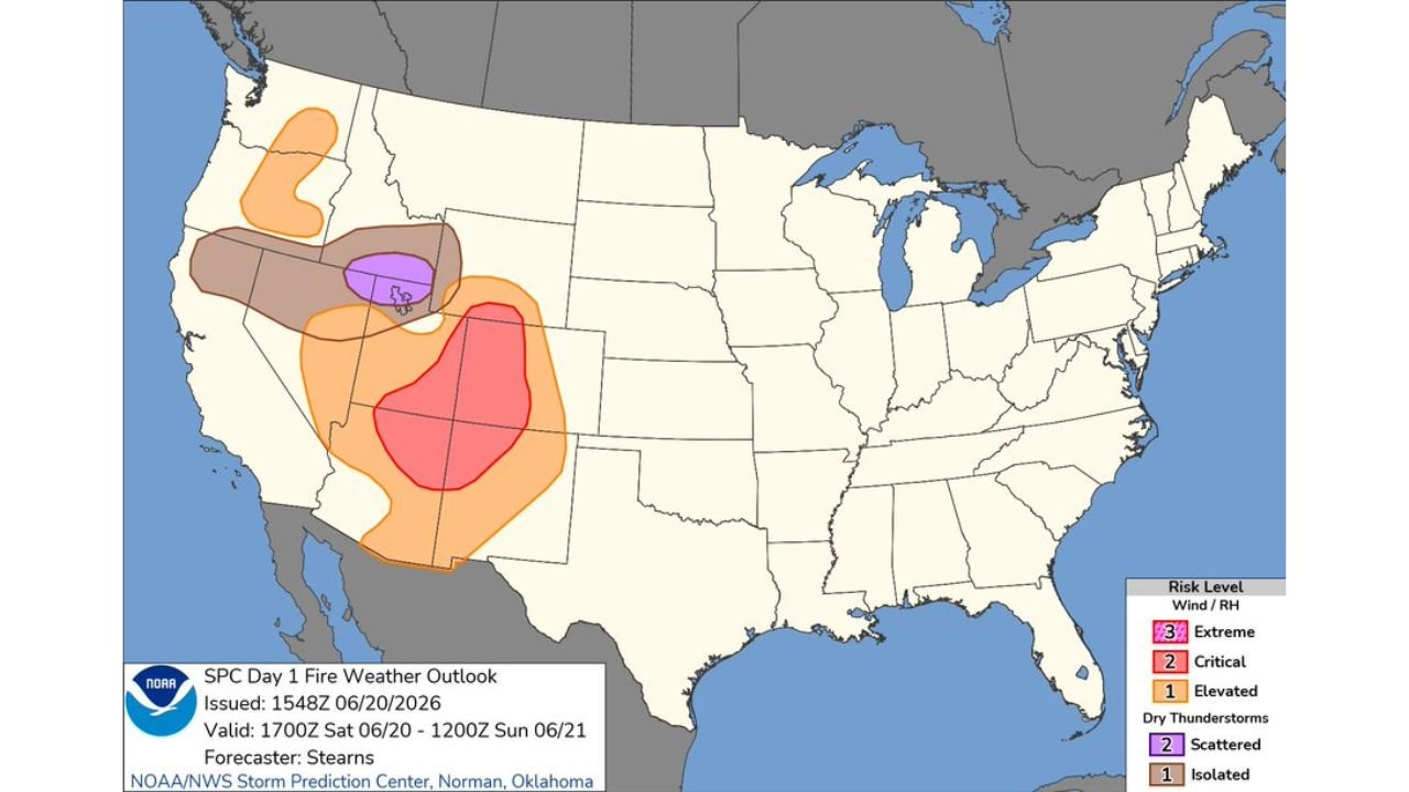 Critical Fire Weather Risk Declared Across Four Corners Region as Dry Thunderstorms and Windy Conditions Raise Wildfire Danger