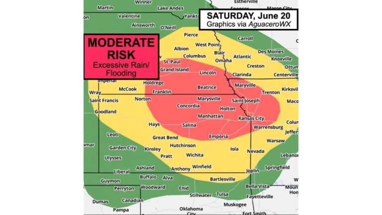 Kansas City Under Moderate Risk of Flash Flooding as Several Inches of Training Storms Threaten the Region Saturday Night